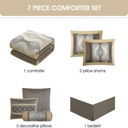 Nanshing Daniella 7-Piece Modern Geometric Comforter Set
