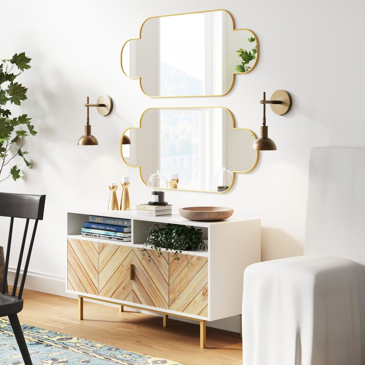 Nathan James Tamlin Wall Mounted Armed Sconce 1-Light Fixture with Plugin and On/Off Switch