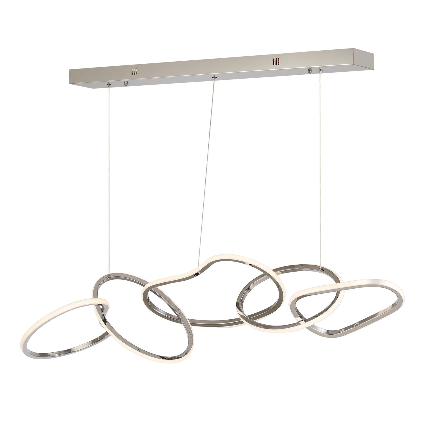 Nordic Luxury Interlocked Stainless Steel LED Chandelier Dining Room Ceiling Light