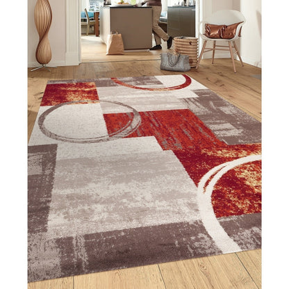 World Rug Gallery Abstract Polypropylene Machine-Made Circle Area Rug