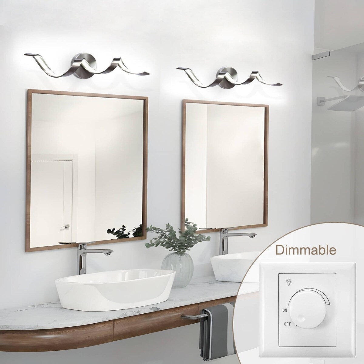 Modern Spiral Design LED Bathroom Vanity Light Dimmable Wall Light