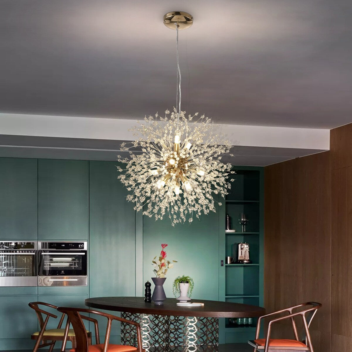 OYIPRO Modern Firework Sputnik Chandelier Crystal Pendant Lighting