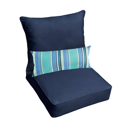 Oakley Sunbrella Solid Indoor/ Outdoor Corded Pillow and Chair Cushion Set