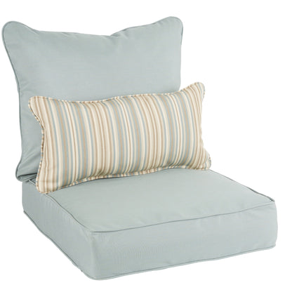 Oakley Sunbrella Solid Indoor/ Outdoor Corded Pillow and Chair Cushion Set