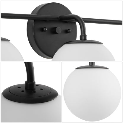Globe Metal/Frosted Glass Modern LED Vanity, by JONATHAN Y