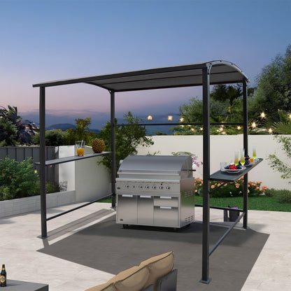 Outdoor 5 ft. x 8 ft. Steel Frame Grill Gazebo Canopy Barbecue Shelter