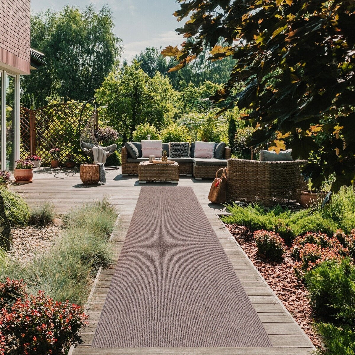 Outdoor/Indoor Custom Size Carpet Runner Rug 36'' wide x your choice of length with Non-Slip PVC Backing