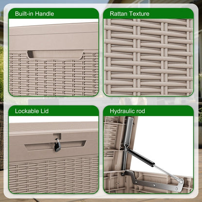 Outdoor Patio Storage Resin Lockable Deck Box