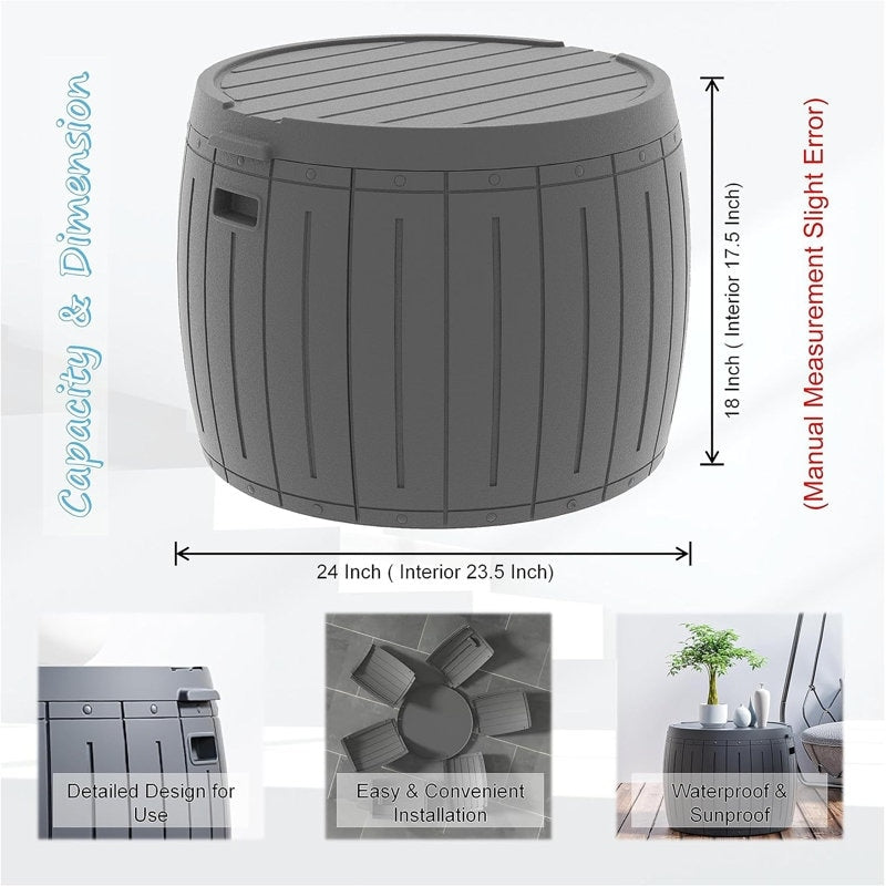 Outdoor Patio Storage Resin Lockable Deck Box