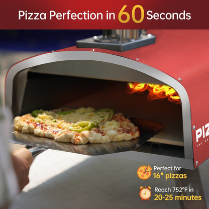 Outdoor Wood Fired Pizza Oven Portable Pizza Oven with Pizze Peel, Carry Bag - 16 inch
