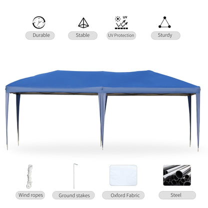 Outsunny Heavy Duty Pop Up Canopy with Sturdy Frame, UV Fighting Roof, Carry Bag for Patio, Backyard, Beach, Garden