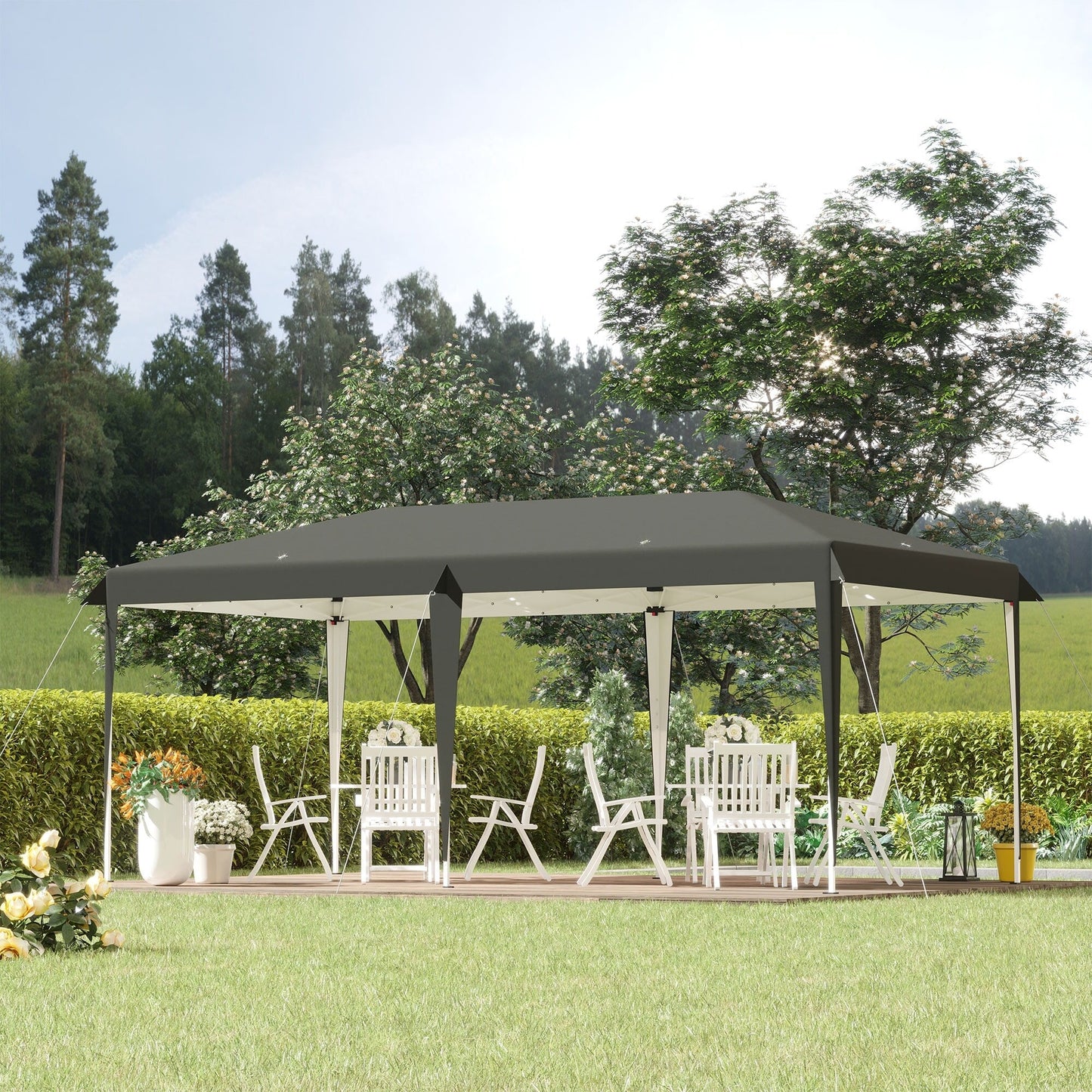 Outsunny Heavy Duty Pop Up Canopy with Sturdy Frame, UV Fighting Roof, Carry Bag for Patio, Backyard, Beach, Garden