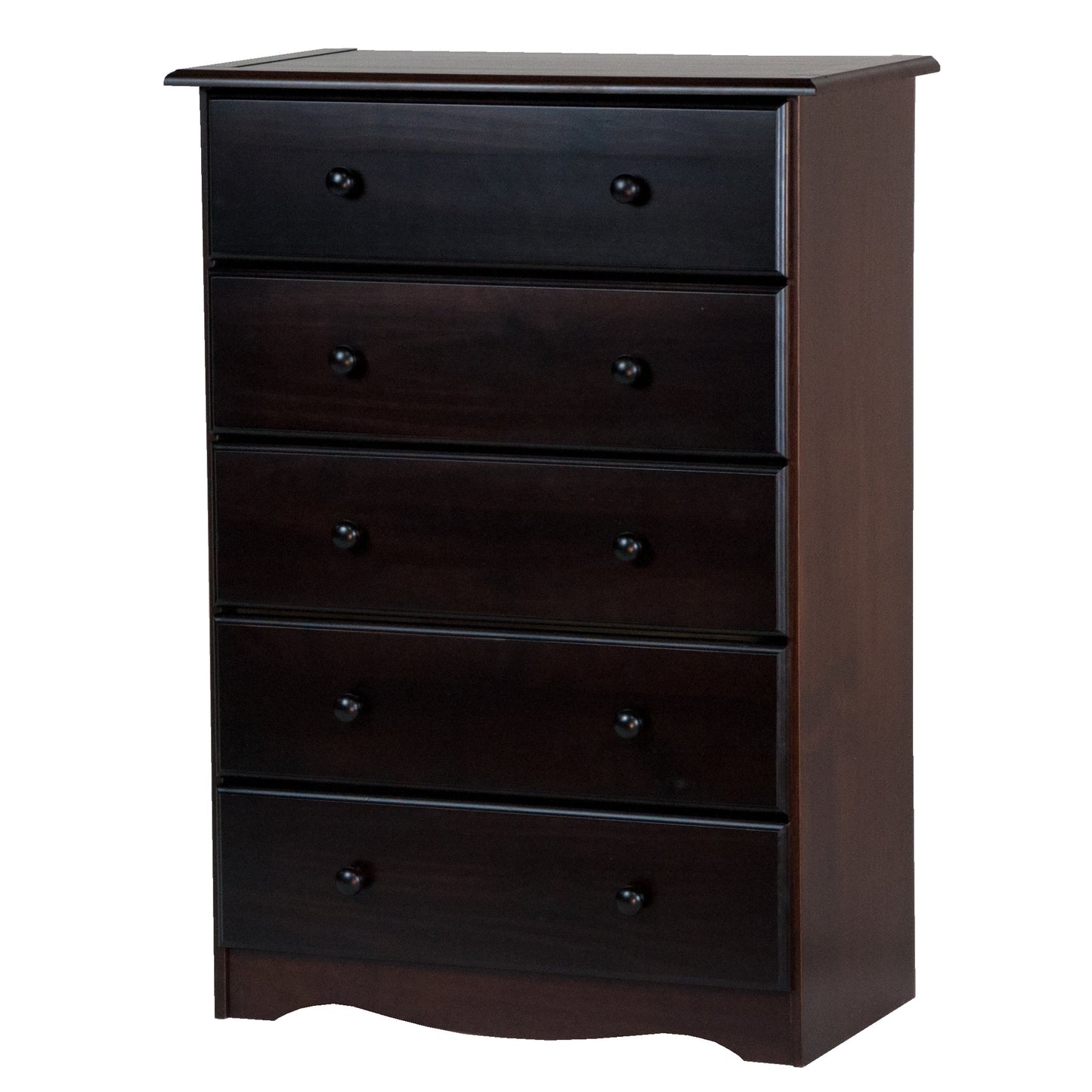 Palace Imports 100% Solid Wood 5-Drawer Chest with Metal or Wooden Knobs