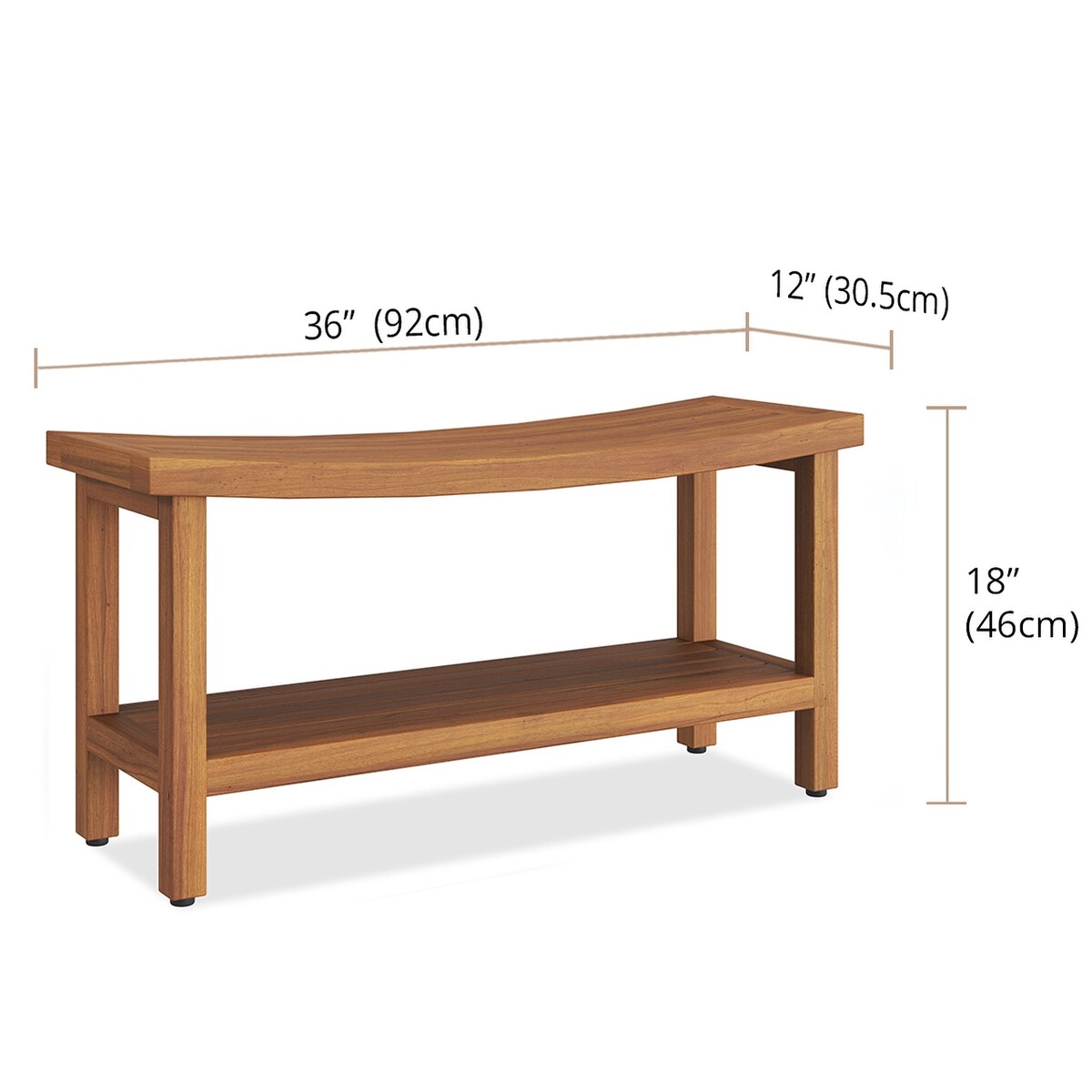 Patented Sumba Teak Shower Bench with Shelf