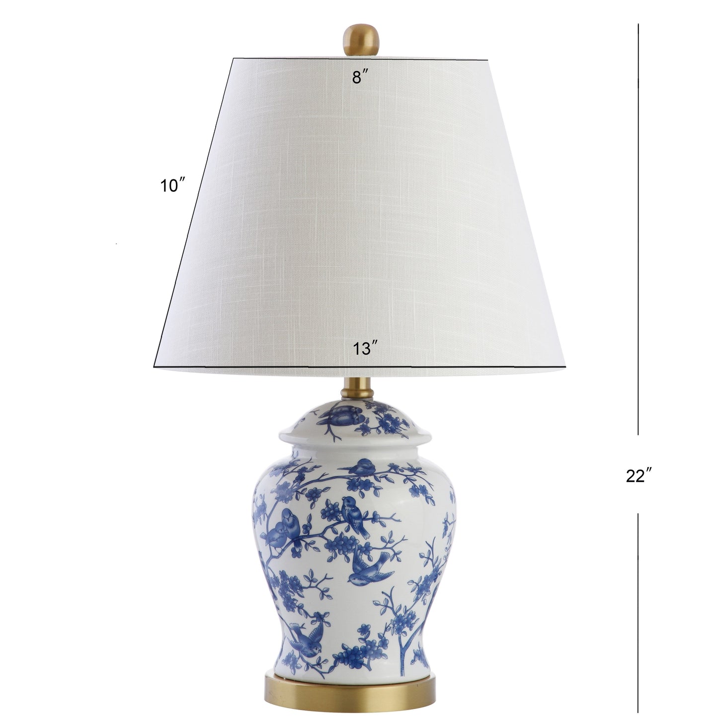 Penelope 22 Chinoiserie LED Table Lamp, Blue/White by JONATHAN Y