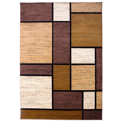 World Rug Gallery Contemporary Modern Boxed Color Block Area Rug