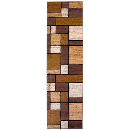 World Rug Gallery Contemporary Modern Boxed Color Block Area Rug