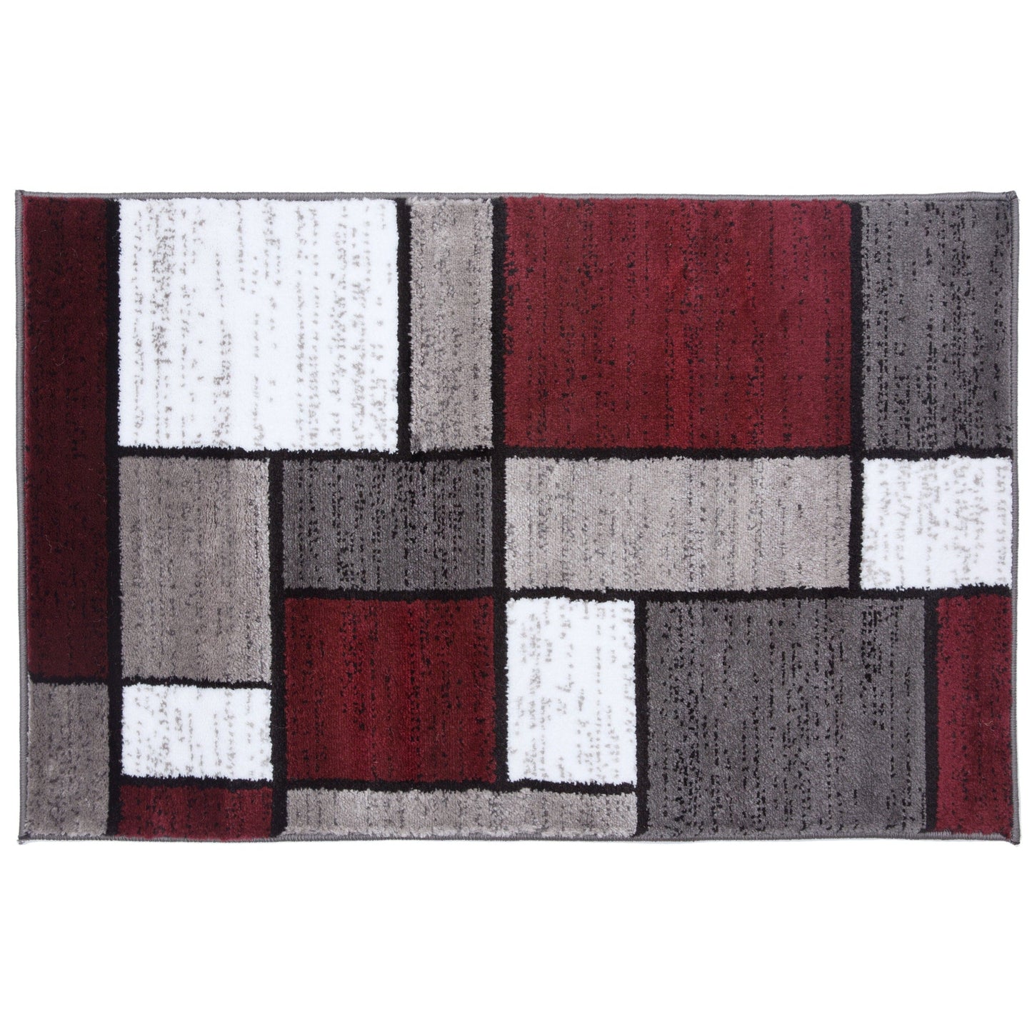 World Rug Gallery Contemporary Modern Boxed Color Block Area Rug