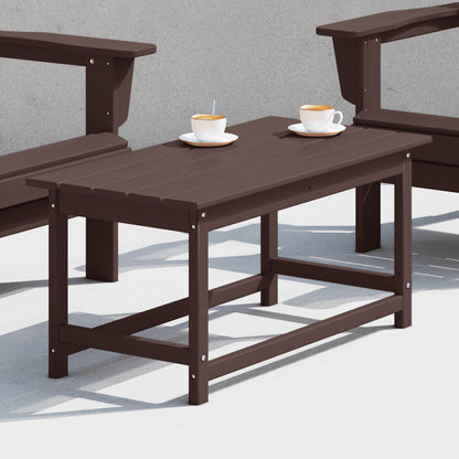 Polytrends Laguna Hdpe All Weather Outdoor Patio Rectangular Coffee Table