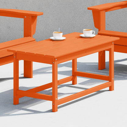 Polytrends Laguna Hdpe All Weather Outdoor Patio Rectangular Coffee Table