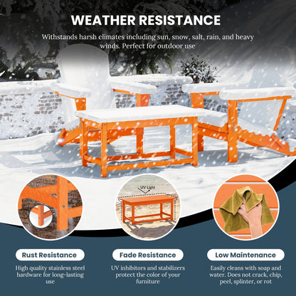 Polytrends Laguna Hdpe All Weather Outdoor Patio Rectangular Coffee Table