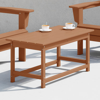 Polytrends Laguna Hdpe All Weather Outdoor Patio Rectangular Coffee Table