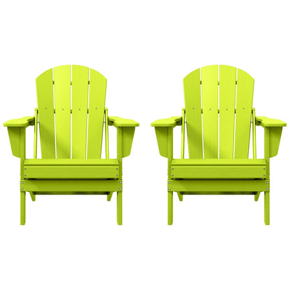 Polytrends Laguna Weather Resistant Outdoor Patio Folding Adirondack Chairs (Set of 2)