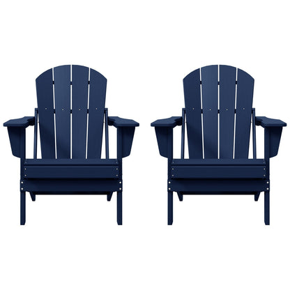 Polytrends Laguna Weather Resistant Outdoor Patio Folding Adirondack Chairs (Set of 2)