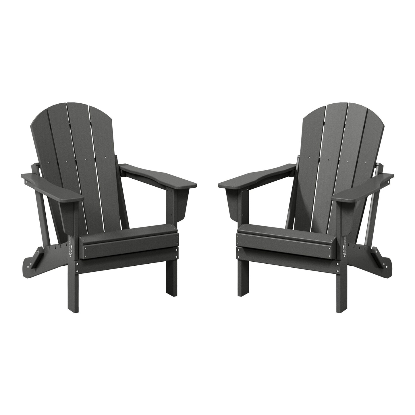 Polytrends Laguna Weather Resistant Outdoor Patio Folding Adirondack Chairs (Set of 2)