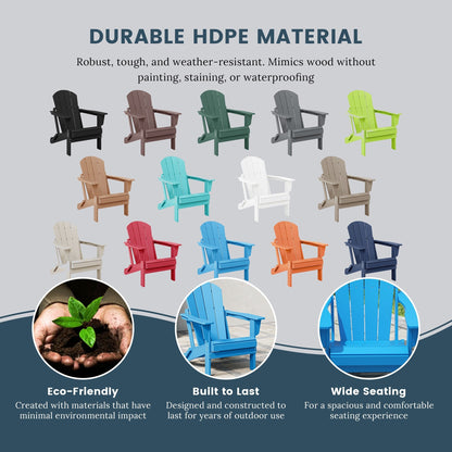 Polytrends Laguna Weather Resistant Outdoor Patio Folding Adirondack Chairs (Set of 2)