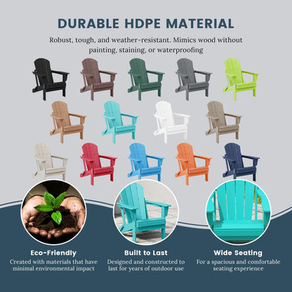 Polytrends Laguna Weather Resistant Outdoor Patio Folding Adirondack Chairs (Set of 4)