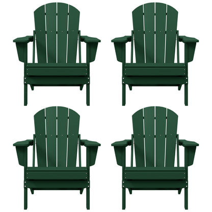 Polytrends Laguna Weather Resistant Outdoor Patio Folding Adirondack Chairs (Set of 4)