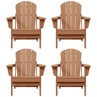 Polytrends Laguna Weather Resistant Outdoor Patio Folding Adirondack Chairs (Set of 4)