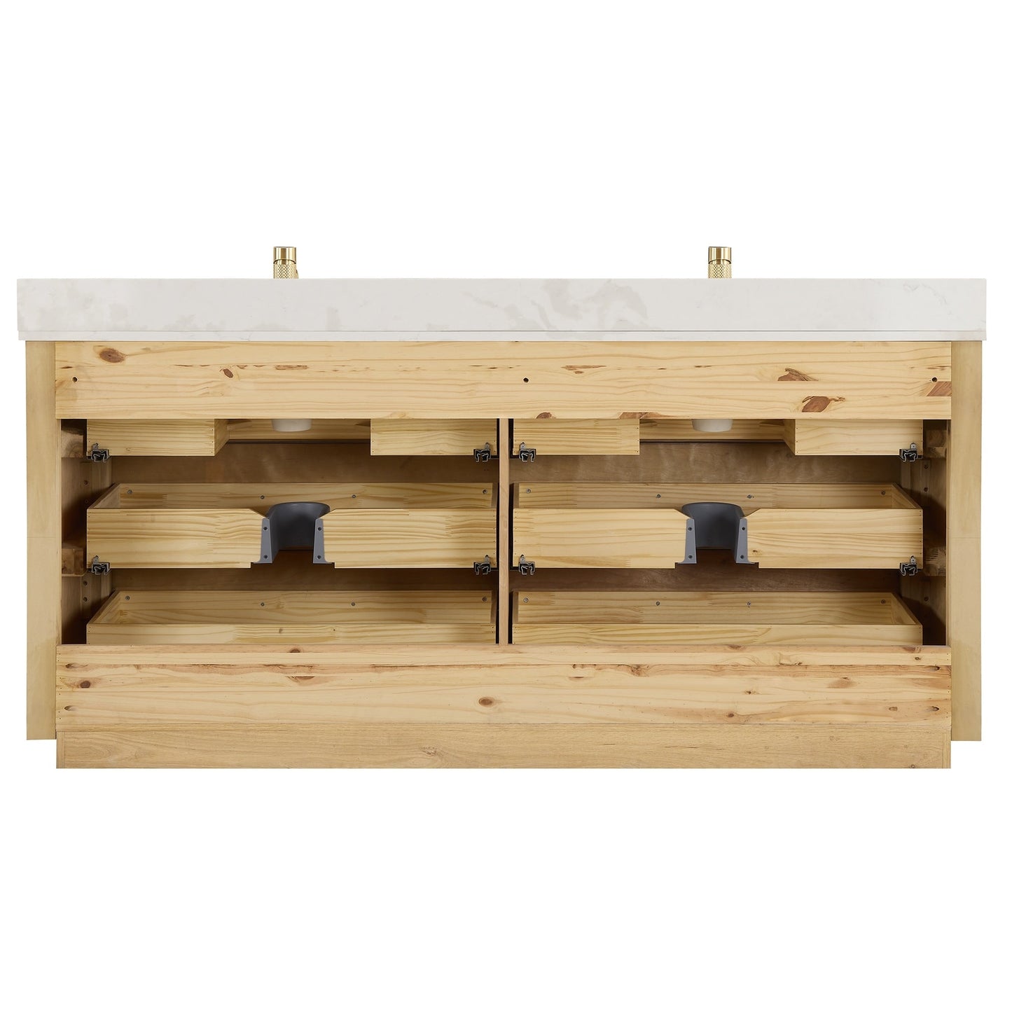 Porto Bath Vanity with White Quartz Stone Top without Mirror