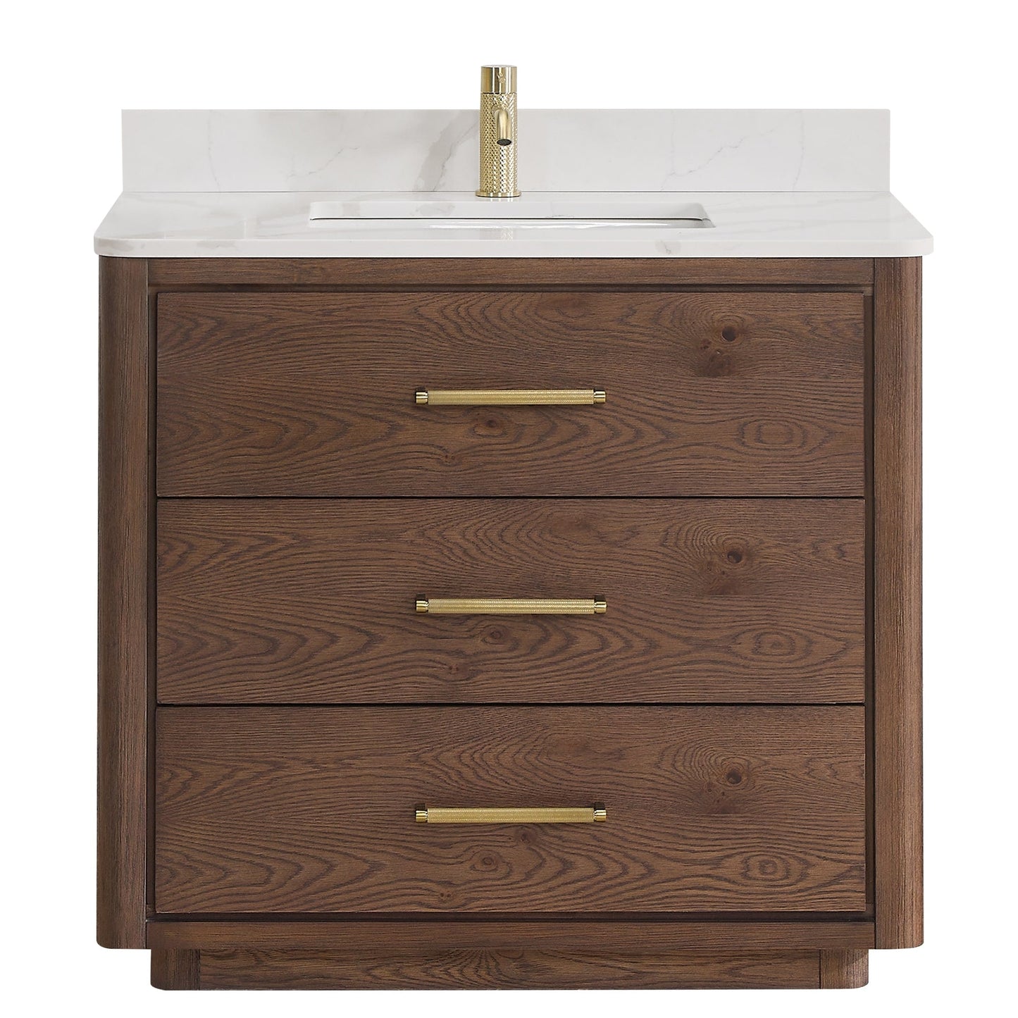 Porto Bath Vanity with White Quartz Stone Top without Mirror