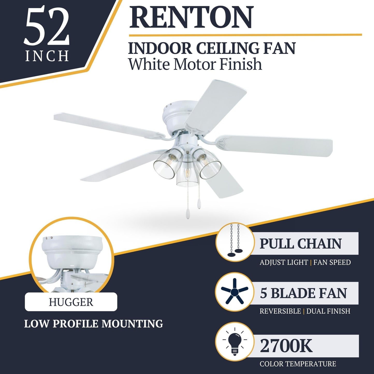 Prominence Home Renton Traditional Farmhouse Indoor Ceiling Fan