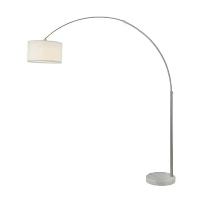 Q-Max 81 Steel Adjustable Arching Floor Lamp With Extra Large Shade and Marble Base