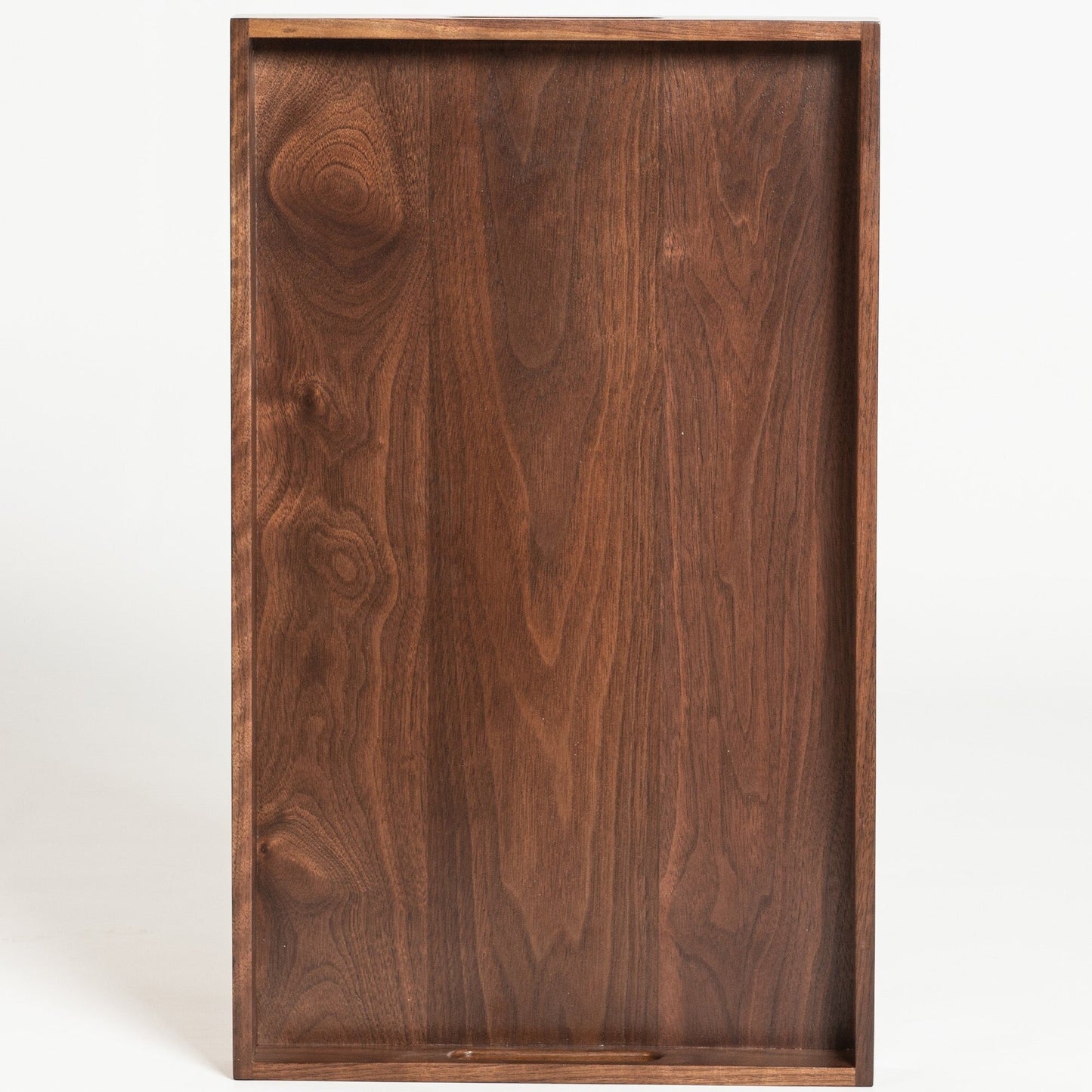 KINWELL Rectangle Black Walnut Wood Serving Tray Ottoman Tray