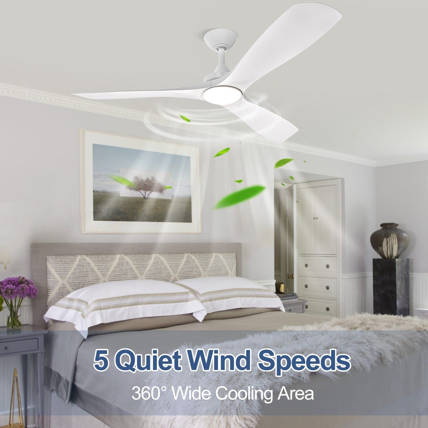 Remote Ceiling Fan with Lights Flush Mount