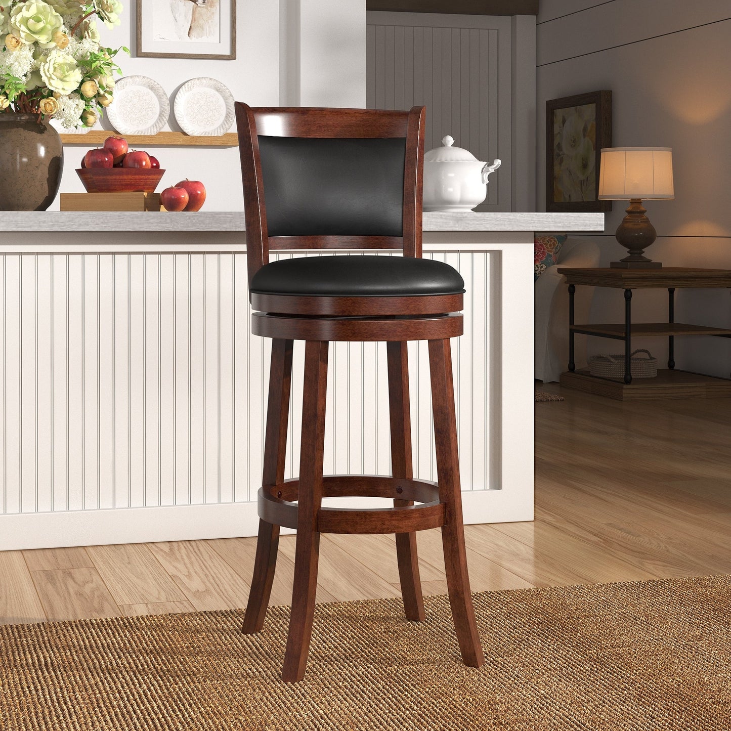 Rovinj Upholstered Back Swivel Bar Stool - Barstool