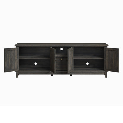 Rustic 72-Inch TV Stand with Adjustable Shelves, Hidden Storage - 72 in Width