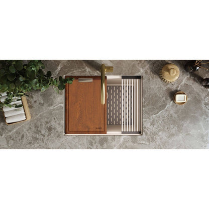 Ruvati 25-inch epiRock Workstation Warm White Undermount Laundry Sink - RVG2321WB