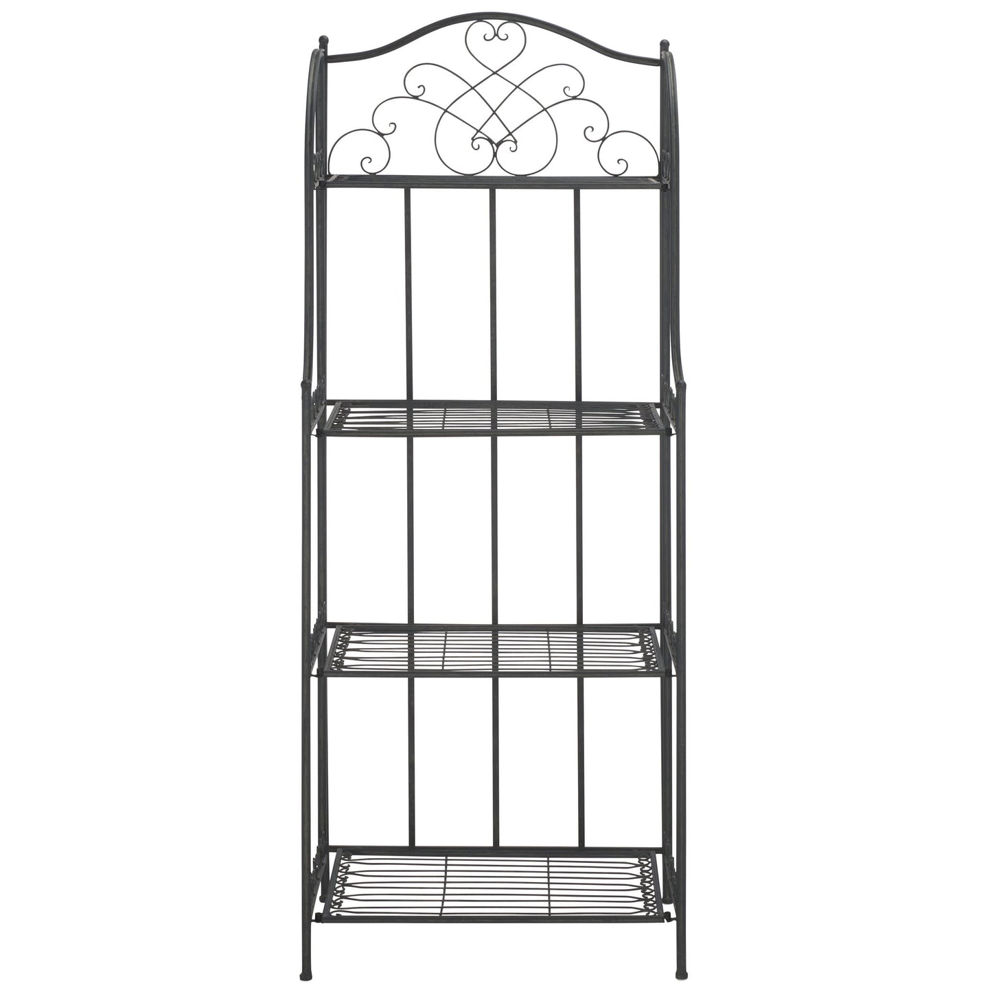 SAFAVIEH Bryn Victorian Wrought Iron 4-Tier Outdoor Bakers Rack - 25 In. W x 15 In. D x 63 In. H - 25W x 15D x 63H
