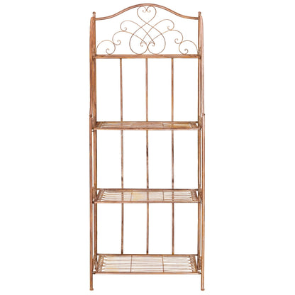 SAFAVIEH Bryn Victorian Wrought Iron 4-Tier Outdoor Bakers Rack - 25 In. W x 15 In. D x 63 In. H - 25W x 15D x 63H