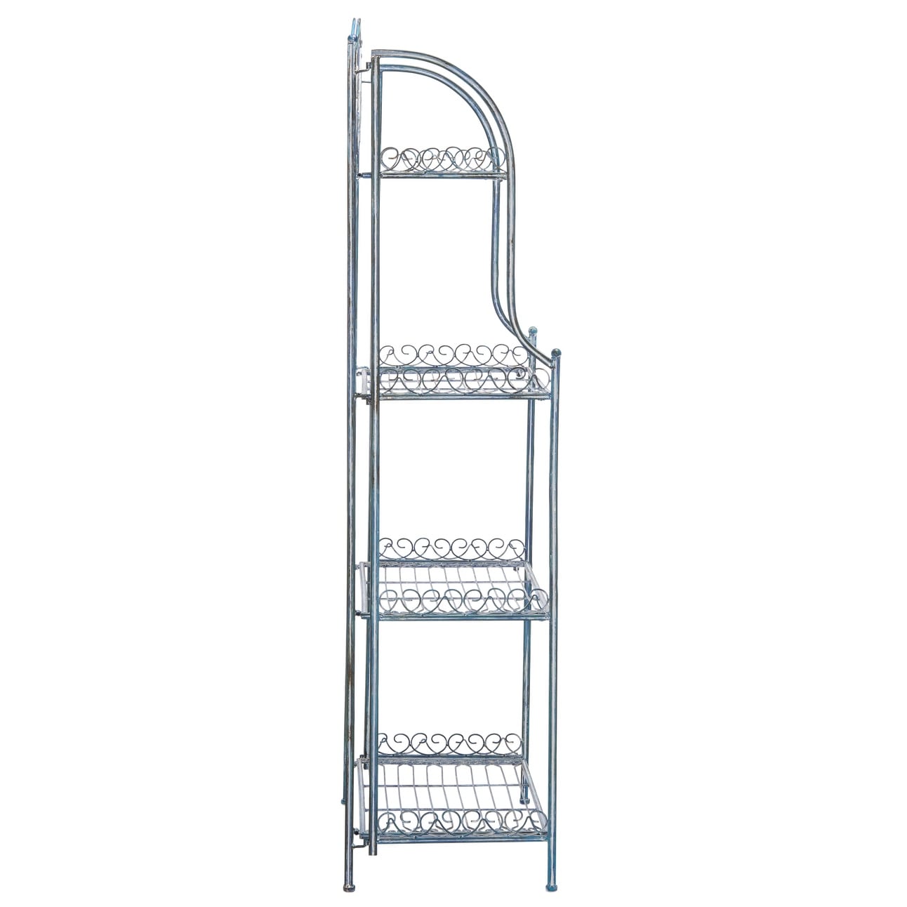 SAFAVIEH Bryn Victorian Wrought Iron 4-Tier Outdoor Bakers Rack - 25 In. W x 15 In. D x 63 In. H - 25W x 15D x 63H