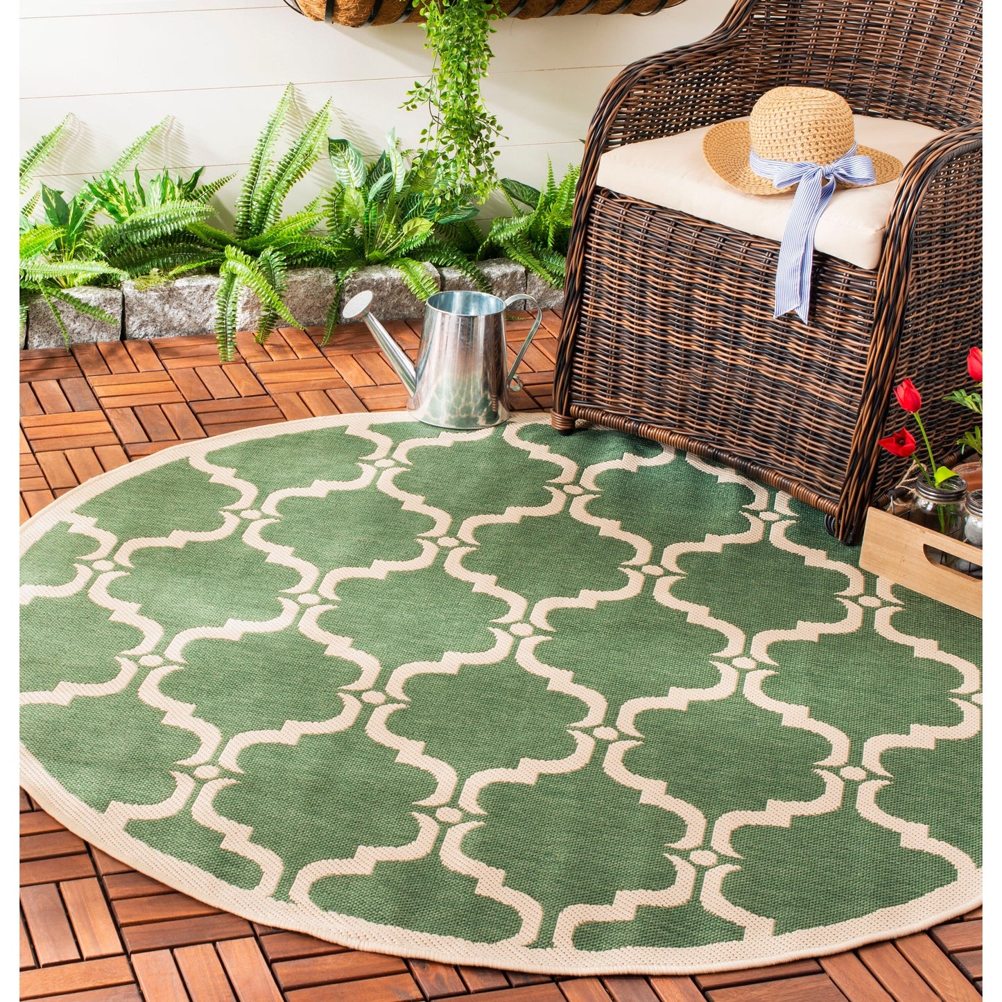 SAFAVIEH Courtyard Charleen Indoor/ Outdoor Waterproof Patio Backyard Rug