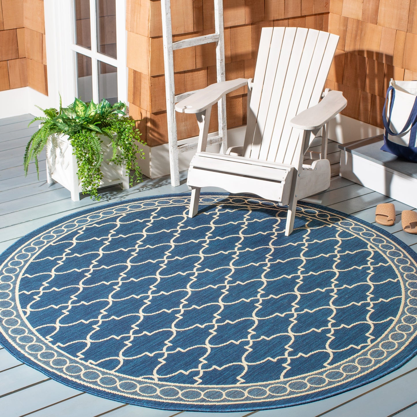 SAFAVIEH Courtyard Janell Trellis Indoor/ Outdoor Waterproof Patio Backyard Rug
