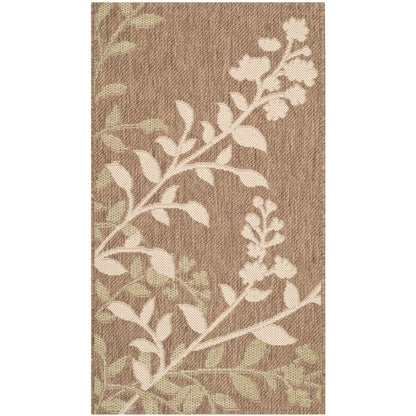 SAFAVIEH Courtyard Luann Botanical Indoor/ Outdoor Waterproof Patio Backyard Rug
