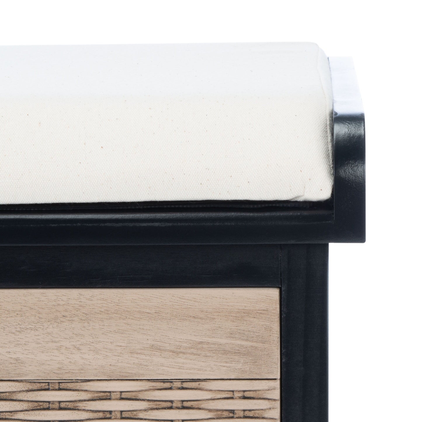 SAFAVIEH Fiorello 3-Drawer with Cushion Storage Bench - 47.3 W x 15 L x 19 H - 47Wx15Dx19H