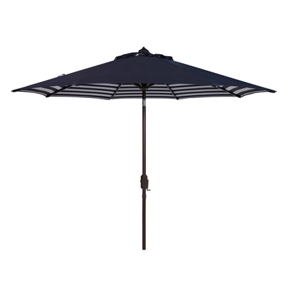 SAFAVIEH Hadire Inside Out Striped 9 Ft Crank Outdoor Umbrella